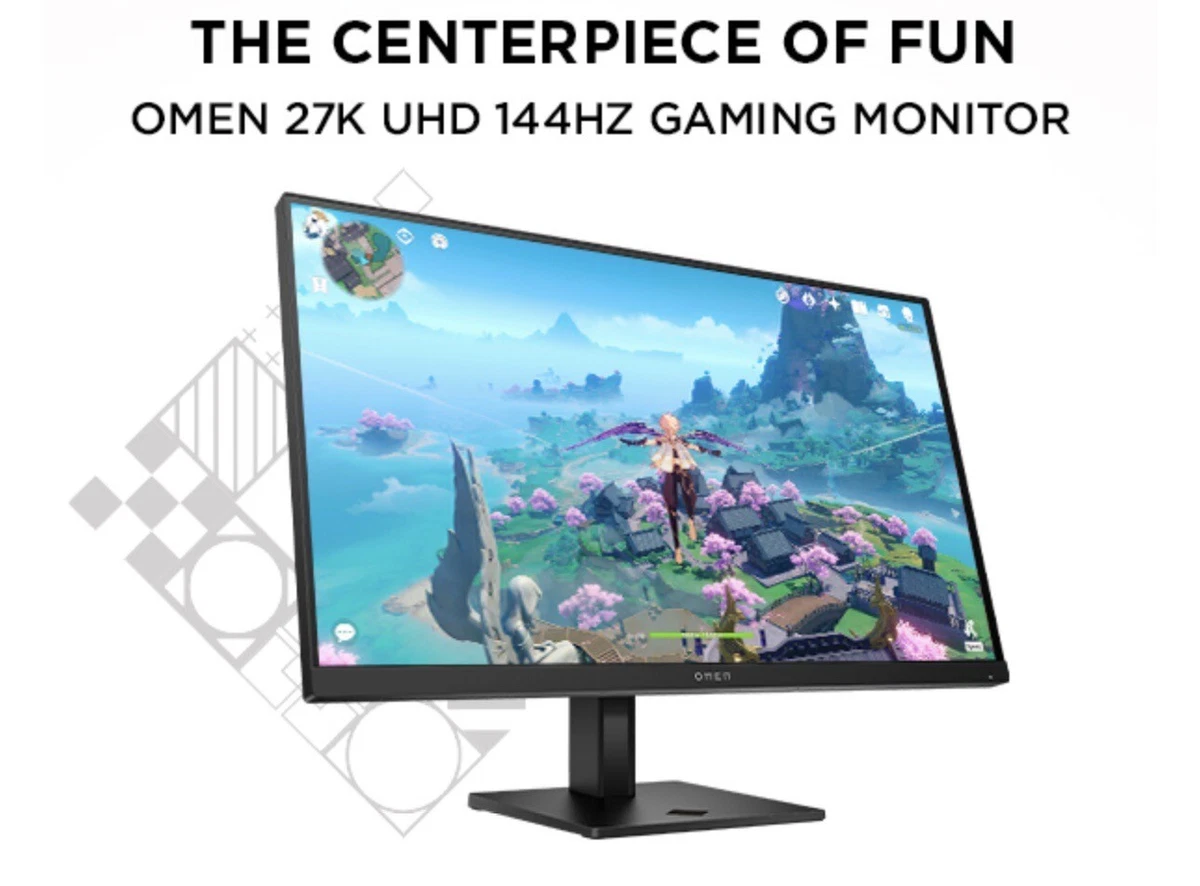 HP OMEN 27k UHD 144Hz Gaming Monitor, 4K UHD Display Gaming Hub (2023) With  KVM