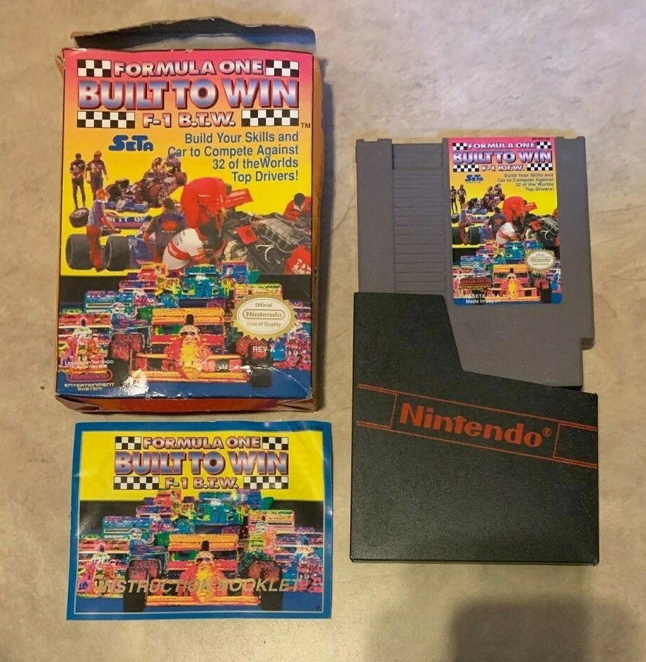 NES Formula One 1 Built To Win Complete in box w manual NES