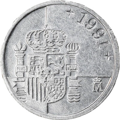 [#885291] Monnaie, Espagne, Juan Carlos I, Peseta, 1991, Madrid, SUP, Aluminium, - Photo 1/2