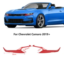 2pcs Red Front Headlight Lamp Cover Trim Bezel Decor For Chevy Camaro 2019+ 