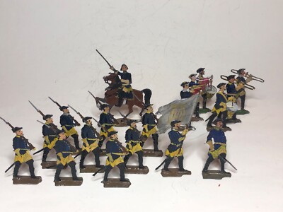 Santesson 50mm: King Charles XII with his guard 1700, 18 figures