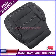 For 2014-2019 GMC Sierra 2500 3500 Denali Driver Bottom Leather Seat Cover Black