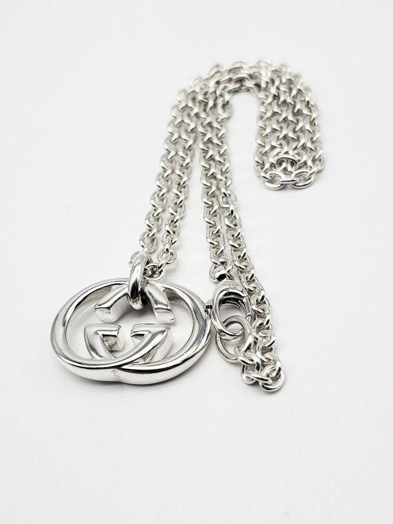 Collier GUCCI GG imbriqué SV925 argent accessoires de mode