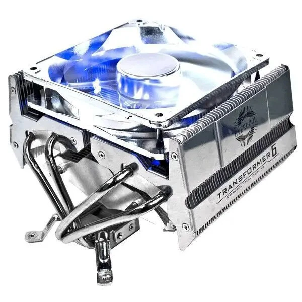 Evercool Transformer 6 Heat Pipe Cooler w/ 120mm Blue LED Fan HPI-12025 - Image 2 of 4