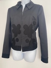 Philosophy Di Alberta Ferretti Women Black Cotton & Wool Jacket Coat 8 M