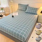 Cotton Fitted Bed Sheet with Elastic Bands Adjustable Mattress Cover Non-Slip