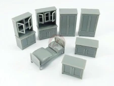 MP Originals 1/72 Home Furniture (Var. A) (Buffet Wardrobe Cabinet & Bed) A72001