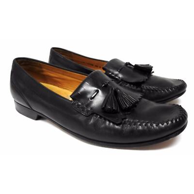 Johnston & Murphy Shoes black Leather loafers tassels Size  display picture 2