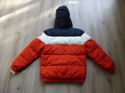Levi's Hooded Puffer Coat Jacket Youth L 12-13 Yrs Red White Blue