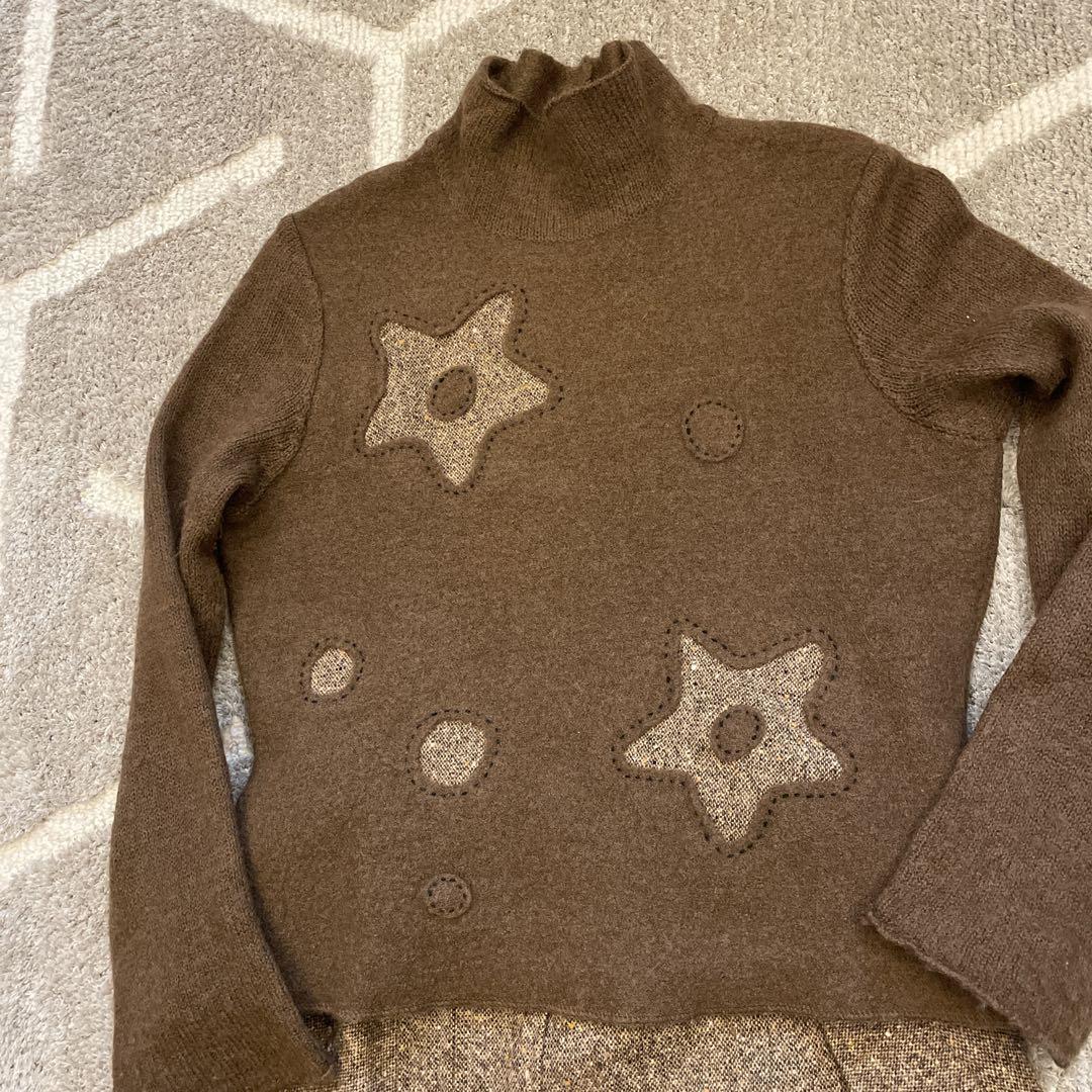 Sensho Unico Io Comme Sweater Skirt Set, Stand Collar, Asymmetrical Design, Used