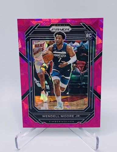 Wendell Moore Jr (x4) Rated Rookie Pink Hyper + Prizm Pink Cracked Ice + Base - Picture 5 of 10