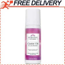 Heritage Store Castor Oil Roll On Nourishing Treatment Deep Hydration, Vegan 3oz