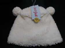 Cat Jack Girl's Sherpa Hat White Fuzzy Super Soft Cozy Size 4-7