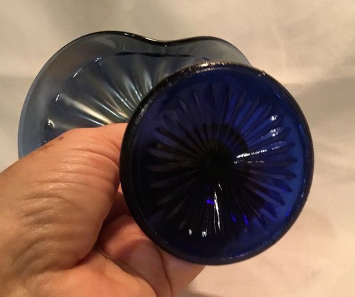 Lundberg? Fenton? Jack-in-the-Pulpit Iridescent Blue Aurene Art Glass Vase - Picture 5 of 9