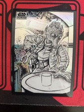2022 Topps Star Wars Galaxy Chrome Refractor Base Sketch Variation Greedo #95