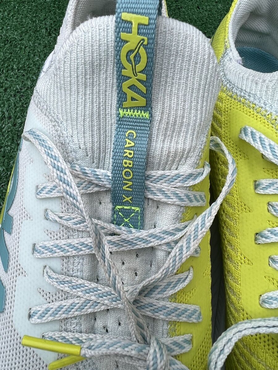 Hoka One One Carbon X 3 White Yellow Mens Sz 11.5D Running Hoka One One Carbon X 3 White Yellow Mens Sz 11.5D Running