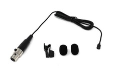 Black Lavalier Lapel Microphone Mic w/ 4 pin mini XLR TA4F for Shure wireless