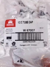 Mueller Industries Streamline W 67007 Copper C Tube Cap 1/2" (Pack of 25)