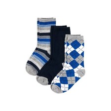 The Childrens Place Boys Crew Socks Size Medium Shoe 1-2 3 Pack Renew Blue