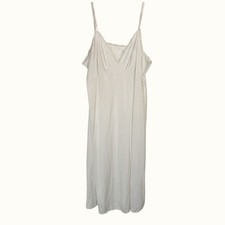 Shadowline Vintage Coquette Midi Slip Dress Lace Trim Adjustable Straps L