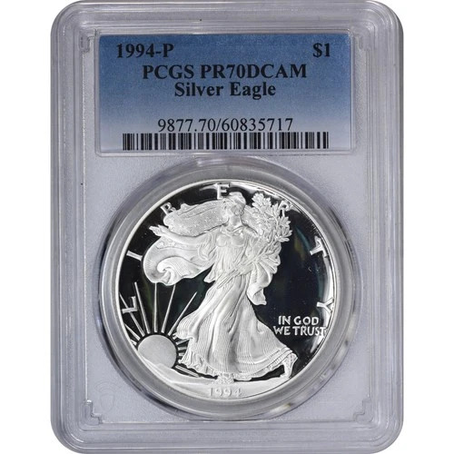 1994-P PCGS PR70 DCAM American Silver Eagle Blue Label 5717