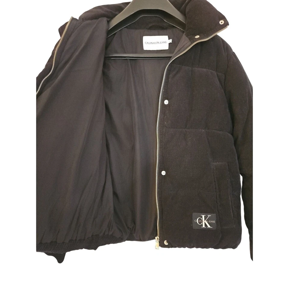 RARO Y2K Calvin Klein Pana Acolchado Puffer Bombardero Forrado Chaqueta Abrigo XS DE COLECCIÓN 00 Foto 3 de 3