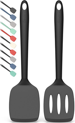 2 Pack Silicone Spatula Set High Heat Resistant Non-Stick Turner Kitchen Utensil