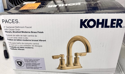 #ad #ad KOHLER Paces Centerset Two Handle Bathroom Faucet Vibrant Brushed Moderne Brass $99.95