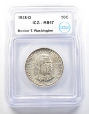 1948-D Booker T Washington Commemorative Half Dollar MS67 ICG *0132