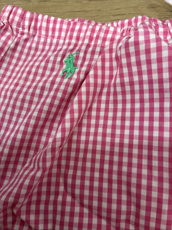 Ralph Lauren Pijama Capri Pantalones Rosa Blanco Cuadros Guinga Prendas para dormir S Algodón Foto 2 de 4