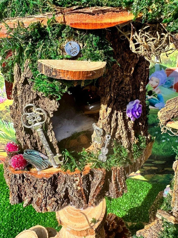 Large Handmade Fairy Garden, Fairy House Cottage, Woodland Fairy House Christmas - Image 4 of 4
