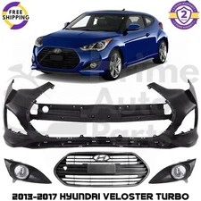 Front Bumper Cover & Grille Assembly Kit For 2013-2017 Hyundai Veloster Turbo