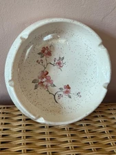 Vintage MCM Treasure Craft Ceramic Ashtray Cherry Blossom Flowers