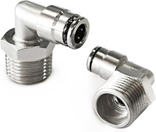 2PCS Push to Connect Pneumatic Male Elbow 1/2"Tube OD-1/8"NPT  Push to Connect