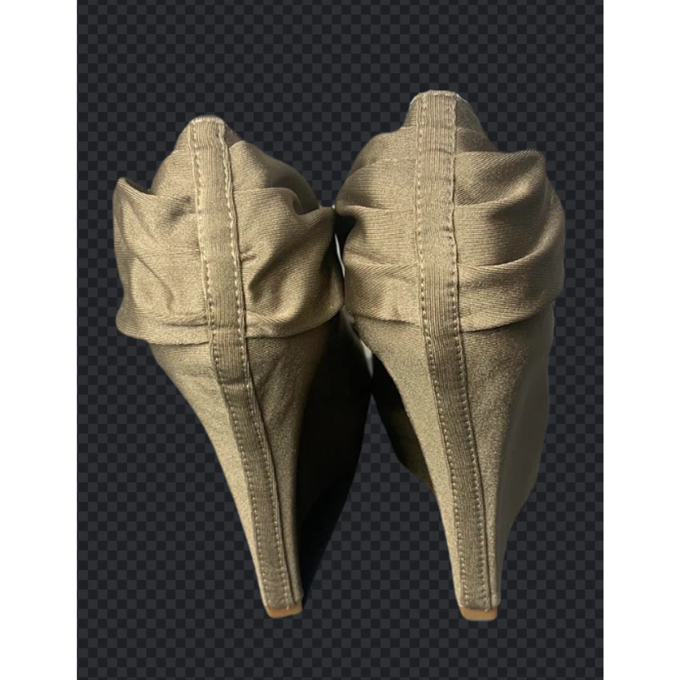 Boutique 9 Womens Olive Green Peep Toe Wedge Sandals Size 9.5 - Image 3 of 4