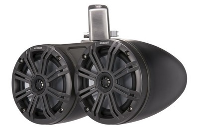 Kicker KMTC65 6.5'' Coaxial 4-ohm Marine Tower Speakers (Black) Open Box, Great