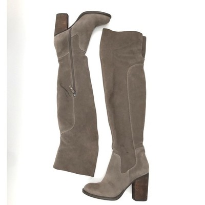 Kelsi Dagger Gray Suede Over the Knee Boots Size 7.5