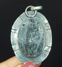 Natural Mystic Merlinite Gemstone 925 Sterling Silver Pendant Handmade Jewelry