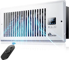 Register Booster Fan, Fits 4” X 10” 140CFM with Remote Control, Smart Vent Fan B