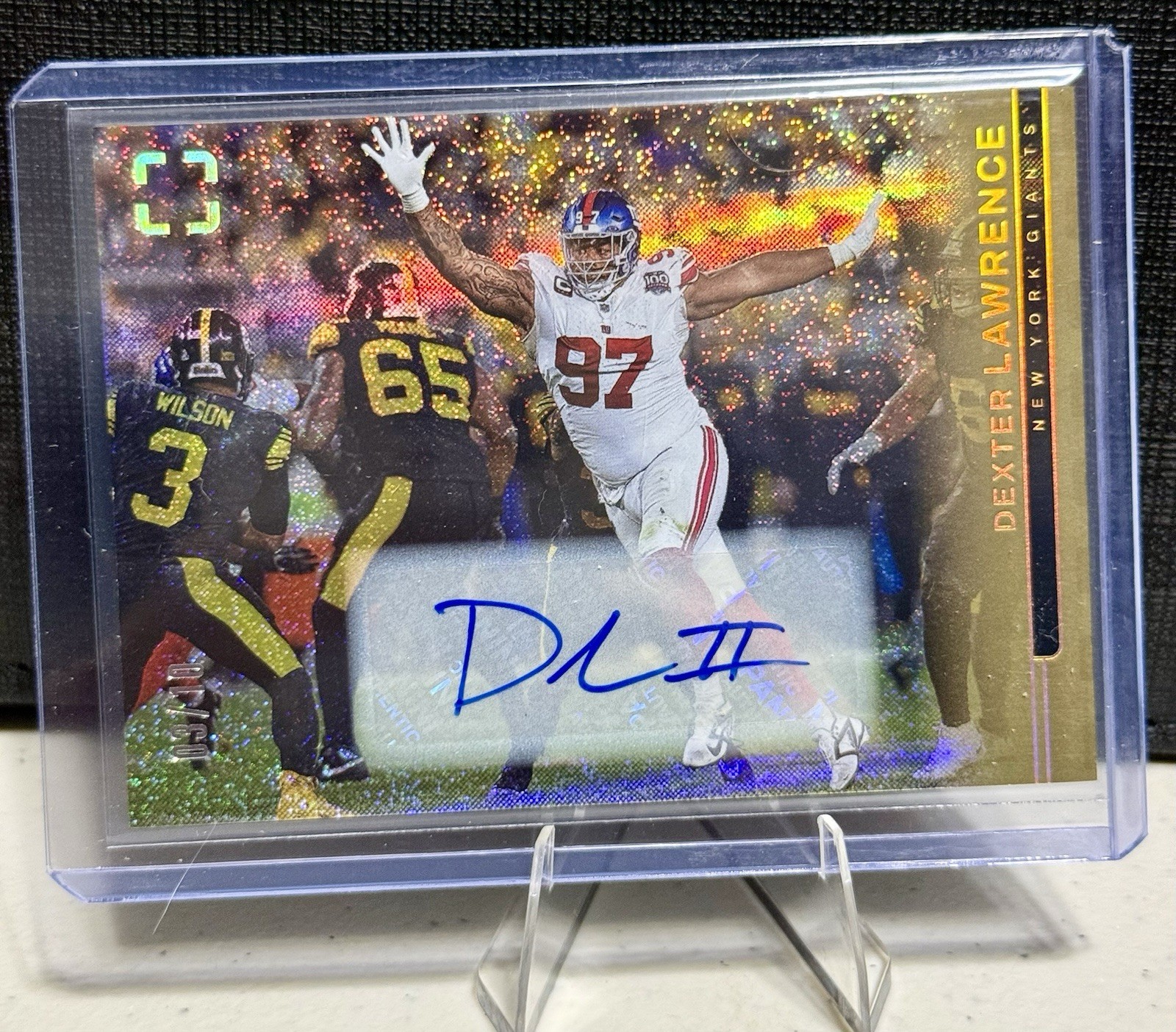 2025 Photogenic Dexter Lawrence Gold Glitter Auto /10 New York Giants