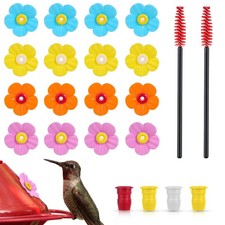 16 Pièces Mangeoires Colibri Fleurs de Remplacement, Animal Coloré 