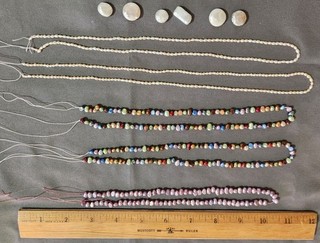 Lot of Freshwater Pearl Bead Strands White Multicolor Purple Estate Find