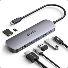 Anker USB C Hub, 7-in-1 Multi-Port Adapter for Laptop/Mac, 4K@60Hz Gray