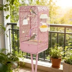 Pink Iron Bird Cage with Stand,3-4 Birds 128cm Flight Cage,Floor Mount Bird Cage