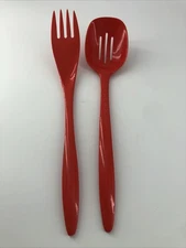 Retro MCM Mepal Melamine Slotted Spoon & Fork Denmark By Rosti For Hutzler