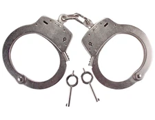 Smith & Wesson 100 Standard Chain Double Lock Handcuff - Nickel