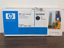 Genuine HP 124A Q6000A Black Toner Cartridge 1600 2600 CM1015 OEM NEW SEALED