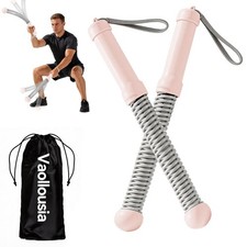 Vaollousia Weighted Ropeless Battle Ropes for Home Gym Travel - 2 Pack Pink