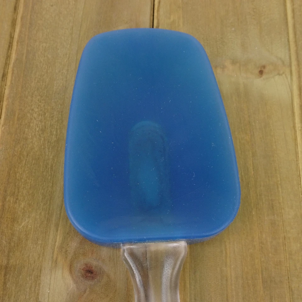 Vintage Pyrex Silicone Spatula – Blue Head, Clear Handle Baking Tool 11.75" - Image 4 of 4