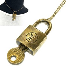 Louis Vuitton LV Padlock with Key Gold Metal Old Model 208 Charm Accessory